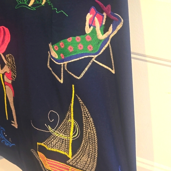 Johnny Was travel top sun mermaid palm tree Lighthouse sailboat NWT new W Tags - Picture 7 of 12